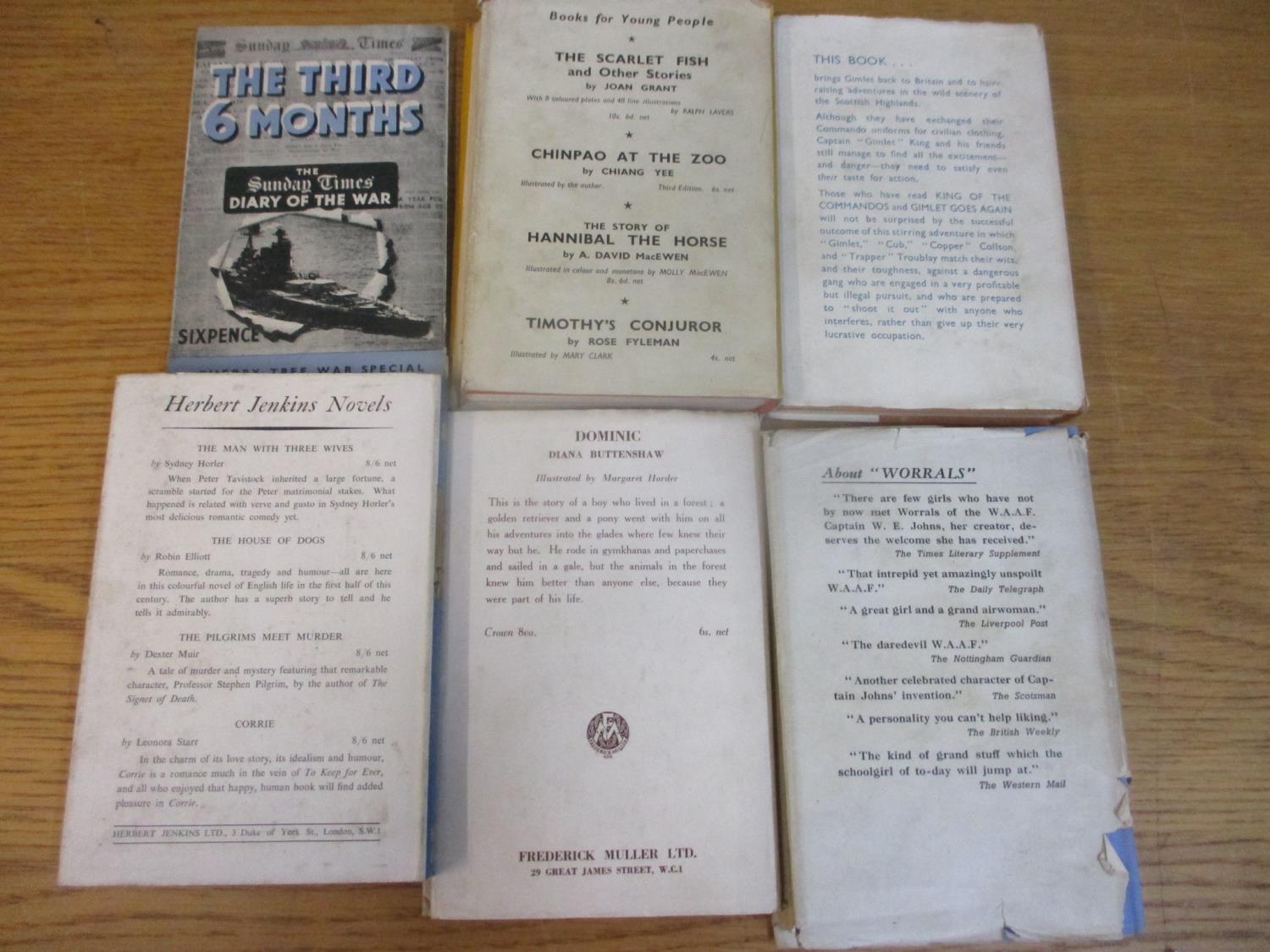 Six books circa 1940 to include The Twins at St Clares, Worrals Goes East, War is Declared, Rude - Image 2 of 2