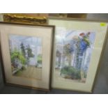 J Faulkard - A pair of framed and glazed watercolours depicting interior of a Victorian