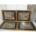 A set of four gilt framed and glazed Victorian rural farming prints titled The Country Butcher,