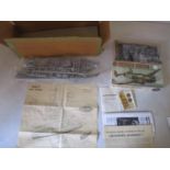 A Frog model of HMS Revenge with instruction leaflet in a cardboard box, and an Airfix model of