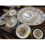 Mixed ceramics to include a 19th century Turkey dish, collectors plates, mixed Toby jugs and steins