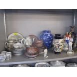 Oriental ceramics to include a Japanese Satsuma vase and an eggshell part tea and coffee set