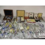 A large quantity of miscellaneous silver plated and stainless steel cutlery and flatware to