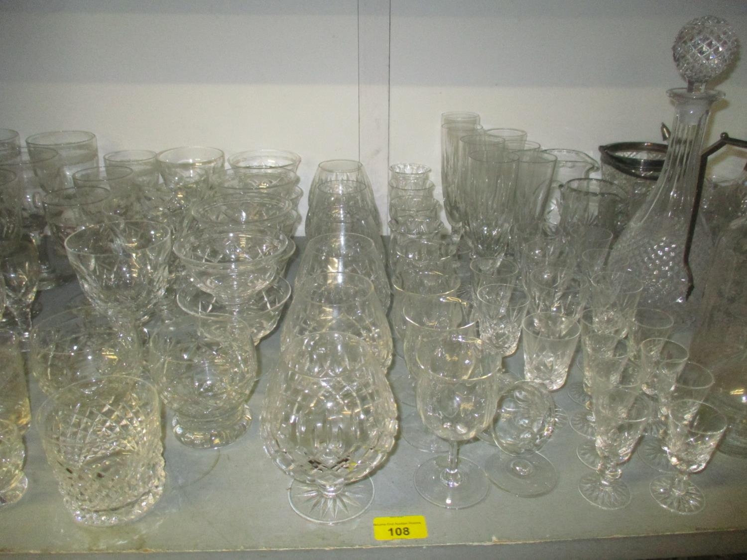 A quantity of table glass to include a Victorian and silver plated claret jug with engraved - Image 5 of 9