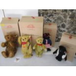 A group of Steiff modern collectors bears to include Irish Teddy Bear, Steckenpferd German 2002