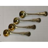 A near set of four Victorian Edinburgh silver spoons with Kings pattern, one marks for James and