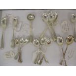 Small silver spoons to include Danish mustard spoons, mid 19th century, 165g Location: Porters