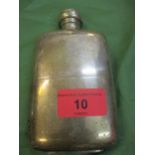 An early 20th century silver hip flask Location: Porter