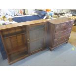 A late Victorian/Edwardian mahogany chest of two short and three long drawers on block feet 104cm