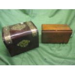 An early 19th century Singer sewing box patented 19th February 1833 having a folding design to