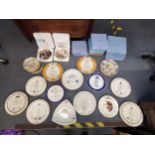 A collection of National Restauranteurs dinner porcelain plates together with two Danbury Mint