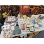 A collection of porcelain and ceramics to include a 19th century Chinese plate A/F, a Chinese blue