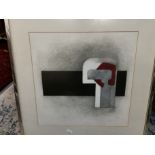 A 20th century abstract painting, unsigned, framed and glazed, 37cm x 37cm Location: RWB