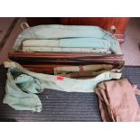 A Waring & Gillow WWII folding camp bed with canvas sink and other accessories in a canvas