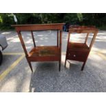 A 19th century mahogany two tier whatnot together with a 19th century mahogany pot cupboard with