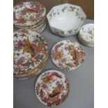 A quantity of Royal Crown Derby 'Olde Avesbury' plates and saucers together with Wedgwood '