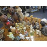 A quantity of wooden, china and composition models of animals to include Bing & Grondahl, a