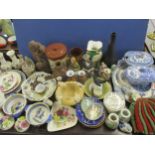 Mixed 20th century ceramics and pottery to include Quimper A/F, Poole and a G. Vaccaro terracotta