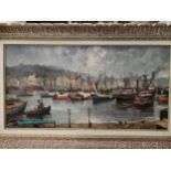 A 20th century oil on canvas, Harbour scene, signed Esposito, 40cm x 77cm Location: LWM