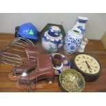 Collectables to include a clock, ginger jars, Satsuma and other vintage items