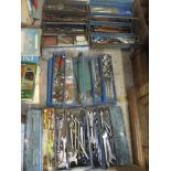 Four toolboxes containing mixed vintage tools to include sockets, wrenches, spanners, Allen keys,