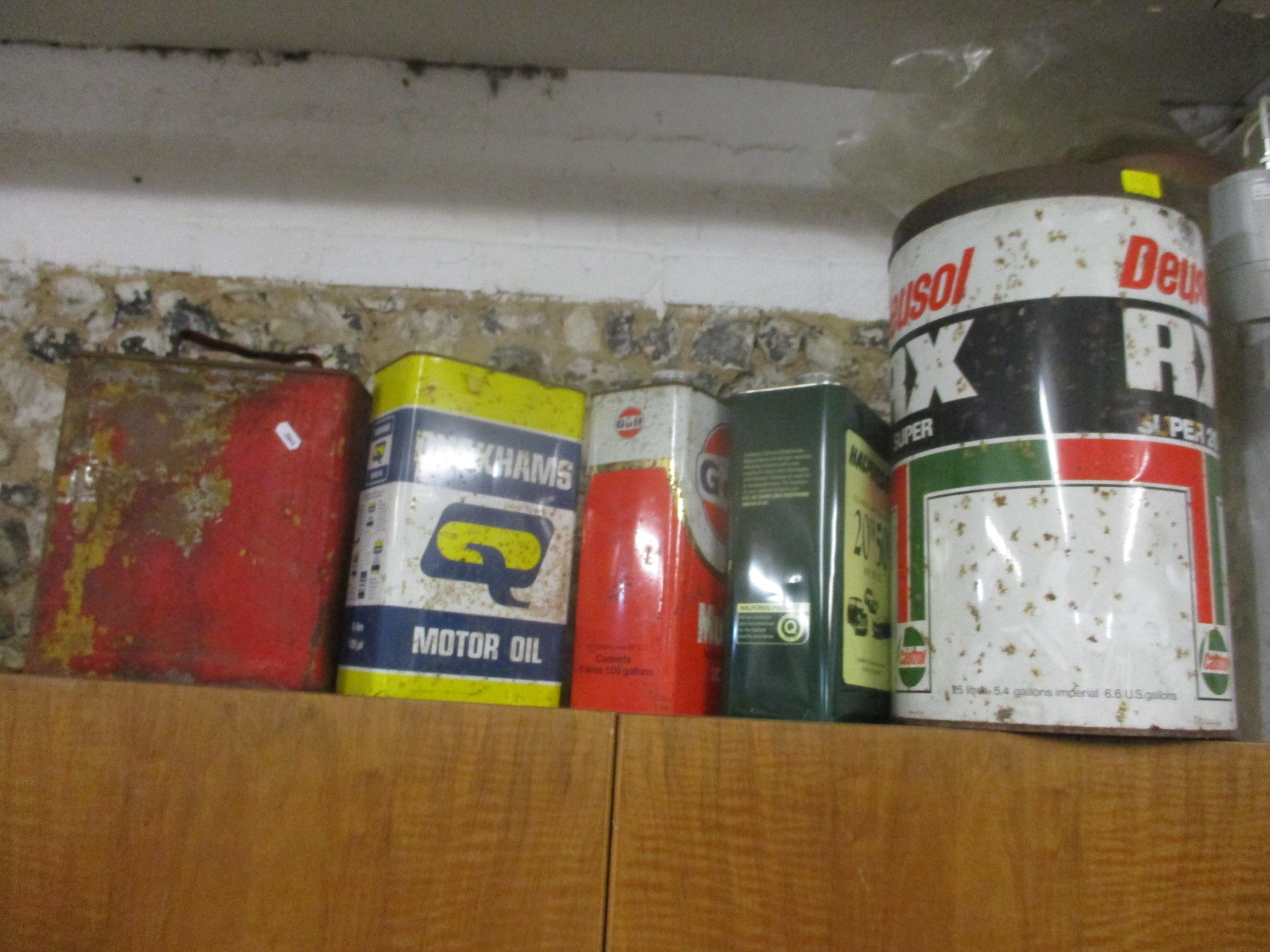 A vintage rotavator, together with mixed vintage tins to include a large Castrol oil can Location: G - Image 2 of 2