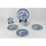 Late 18th century Chinese blue and white porcelain comprising of a small teapot of bulbous form