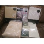 Three pairs of curtains, duvet cover set Kingsize and curtain linings all as new