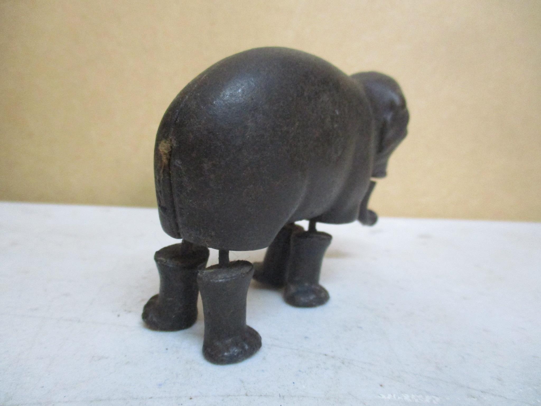 A Victorian IVE's cast iron ramp walking toy elephant, stamp marked patent 1873, made by the Ives - Image 3 of 4