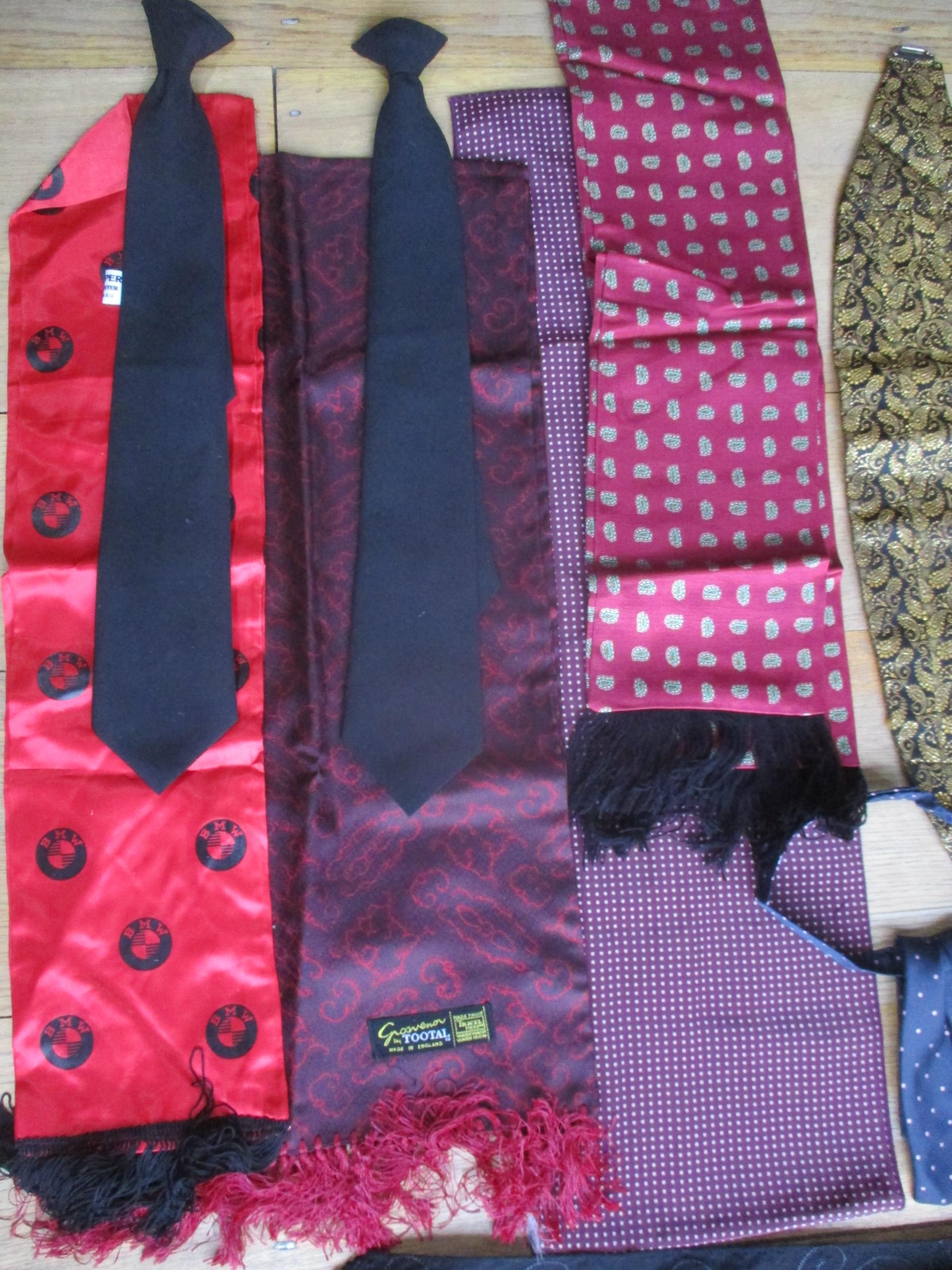 A quantity of gents evening scarves and ties to include bow-ties, cumberlands, an Yves Saint Laurent - Image 2 of 6