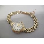A Rotary 9ct gold cased ladies wristwatch and strap, 15g