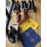 Five pairs of good quality gents shoes to include a pair of Church's black lace up shoes size 6 1/2,