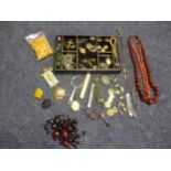 A quantity of 20th century jewellery to include amber, white metal, a Masonic locket, a gold