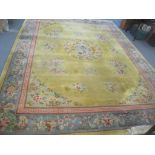 A good quality Chinese rug, bought at Harrods, traditional pattern, central dragon, floral motets