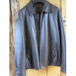 A gents Brooks Brothers black lambskin leather jacket, size Medium