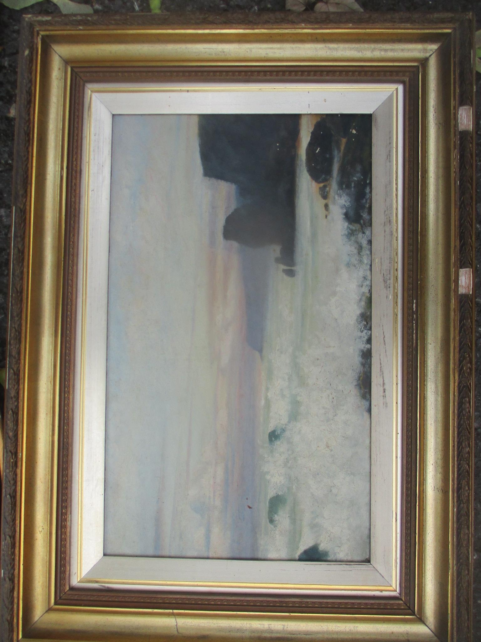 A mixed lot of pictures and mirrors to include a late 19th/early 20th century oil painting depicting - Image 2 of 3