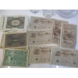 A selection of early 20th century German bank notes to include some 1910 notes and mainly