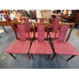 A set of six G-plan dining chairs and dining table, two mid century teak modular display units,