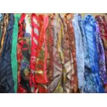 A large quantity of ladies scarves to include Jane Shilton, Planet, Jaeger, silk and hand rolled