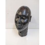 A 20th century Benin bronze head sculpture, 38cm high Location: G