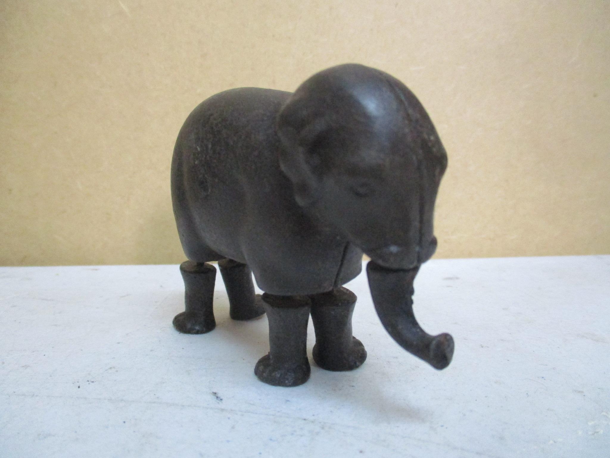 A Victorian IVE's cast iron ramp walking toy elephant, stamp marked patent 1873, made by the Ives - Image 4 of 4