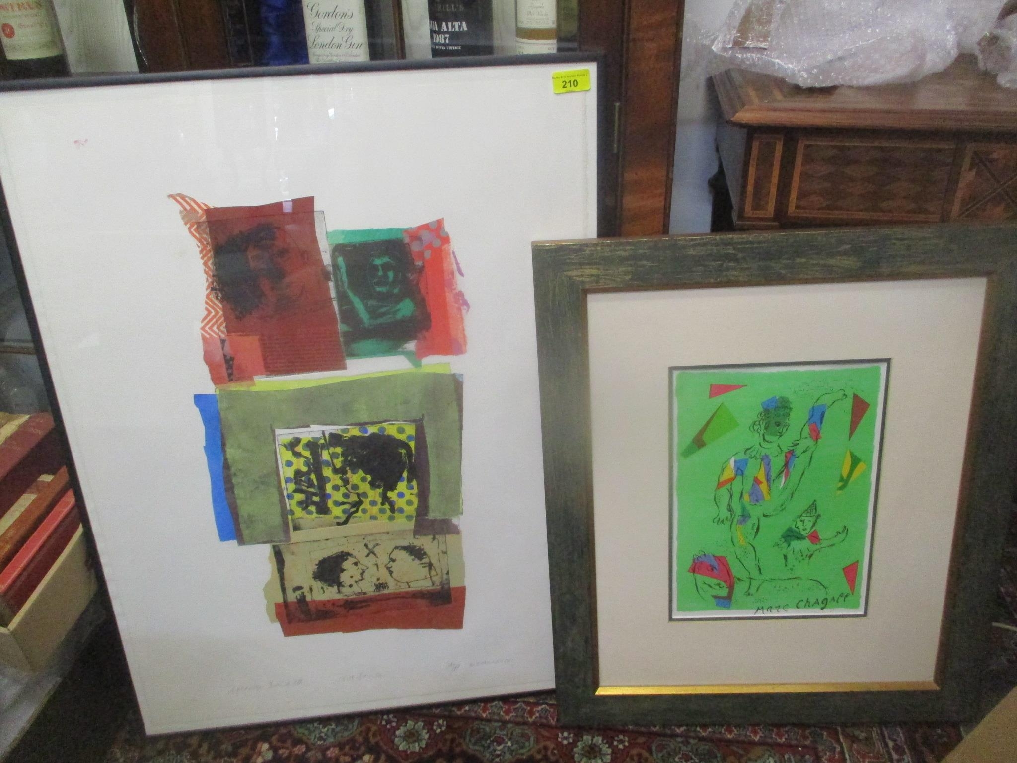 George Donald - 'Love Song' artist proof prints and after Marc Chagall print, framed and glazed