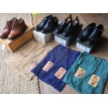 Four pairs of good quality gents leather shoes, size 7E, to include two pairs of Barker 'Nairn Cedar