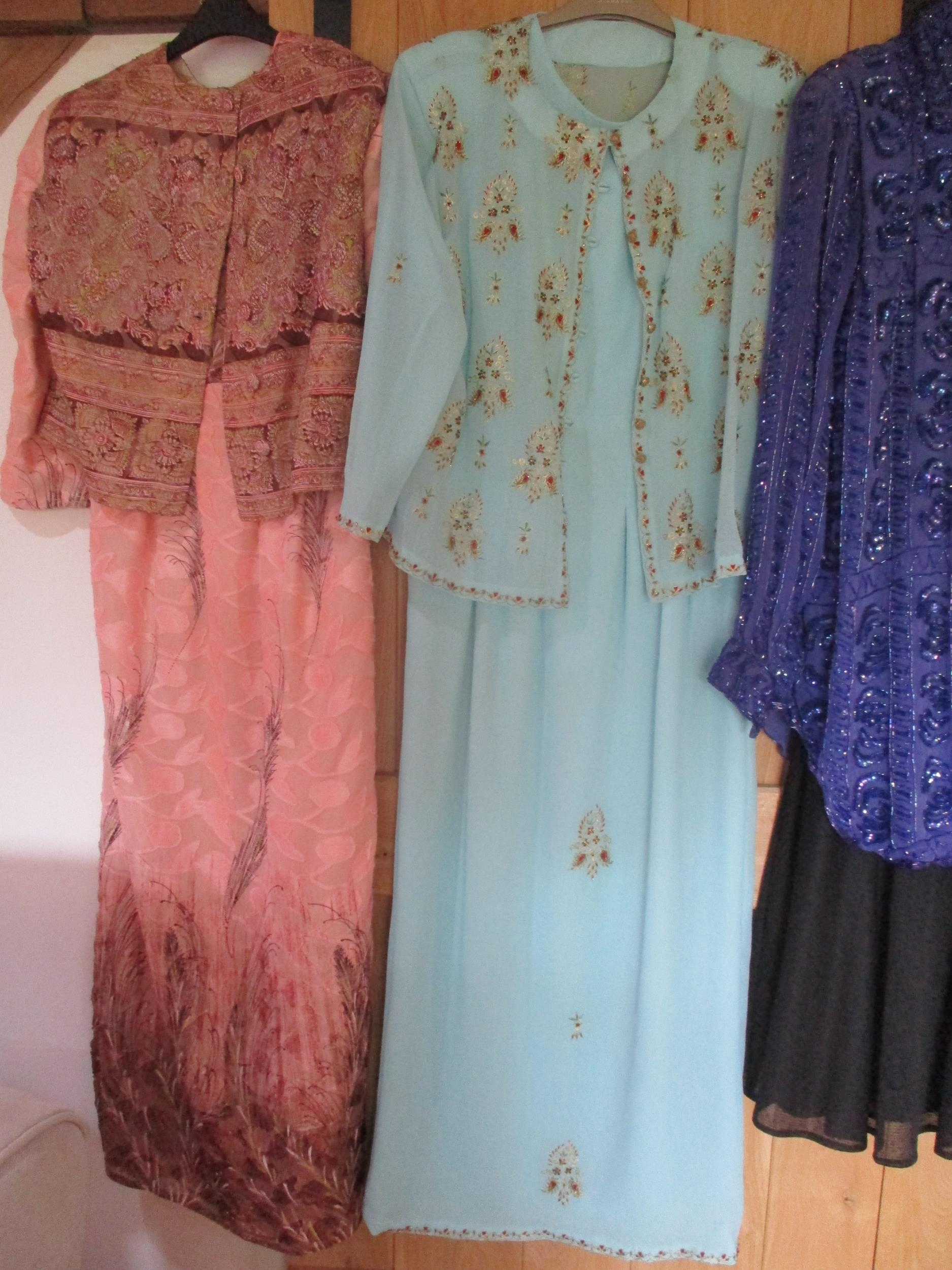 A quantity of 1970's - 1990's ladies beaded and bejewelled two-piece evening gowns with jackets to - Image 2 of 4