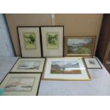 Group of watercolours and other pictures to include two watercolours by Jack Ray, a watercolour by
