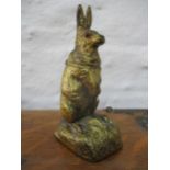 A late 19th century gilt metal vesta in the form of a hare Location: porter