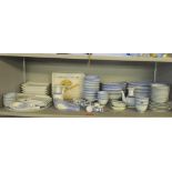 A selection of Chinese blue and white rice grain table wares