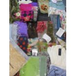 A quantity of modern ladies scarves and wraps to include pashminas together with three straw hats to