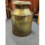 A vintage brass milk churn, 50cm high Location: LWB