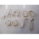 Five pairs of 9ct gold earrings, 3.4g